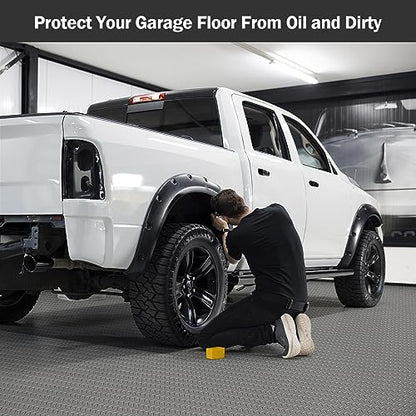 Garage Floor Rubber Mat 4Ft x 8.2Ft Rubber Flooring Rolls Dark Grey