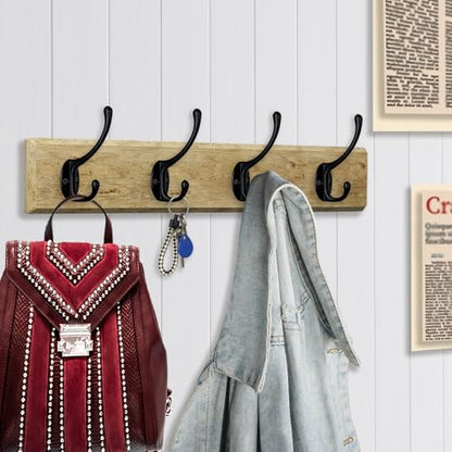 10 Pack Black Double Coat Hooks No Rust Hooks for Coat (10 Count)