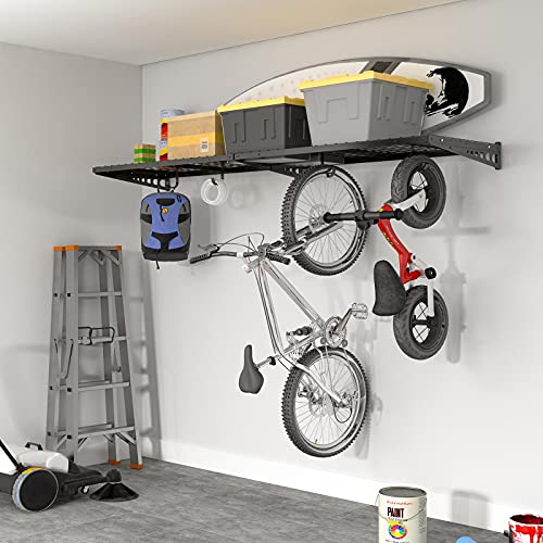 2 Pack 2x4ft Garage Storage with 4 Hooks (2 Shelves)