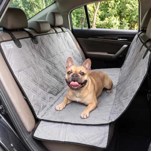 Bulldogology Dog Car Seat Cover Waterproof Heavy Duty Bench Dog Hammock Backseat Protector from Hair