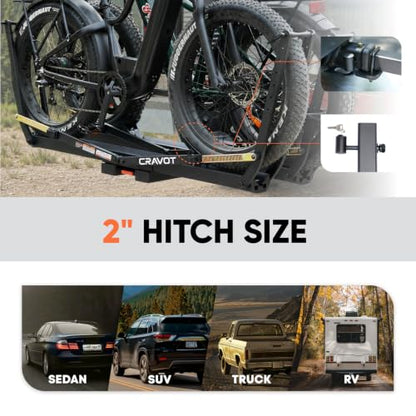 Ebike Racks for 2 Bikes Tow Hitch