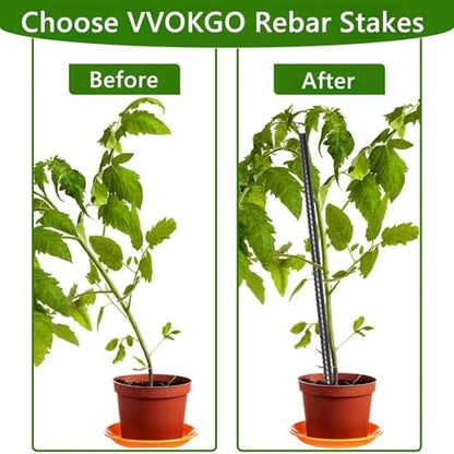 Straight Rebar Stakes 16 Inch Metal Ground Concrete Form Stakes (24 Count)