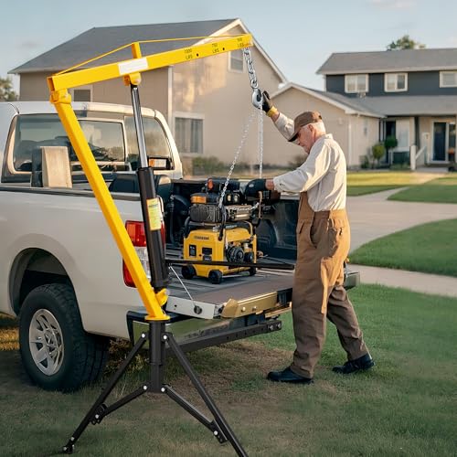 Truck Crane 1000 lb Receiver Hitch Hydraulic 360 Swivel