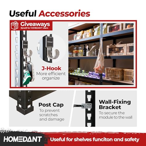 47.7" W 5 Tier Heavy Duty Garage Shelving Adjustable Metal Rack Storage Shelves Standing Shelf Unit Organizers Industrial Warehouse Basement Black 2Pack (2 Count)
