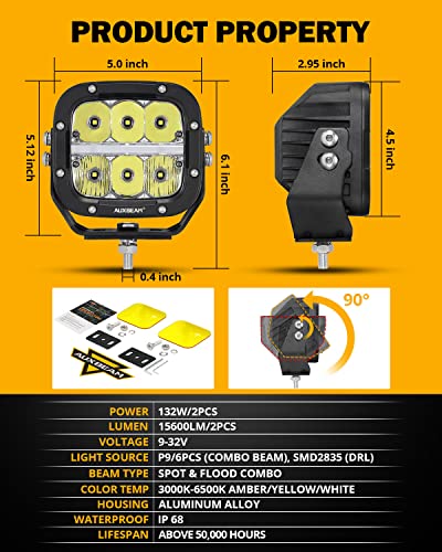 XP Ultra Series 5 Inch LED Light Pod Off (2 Count)