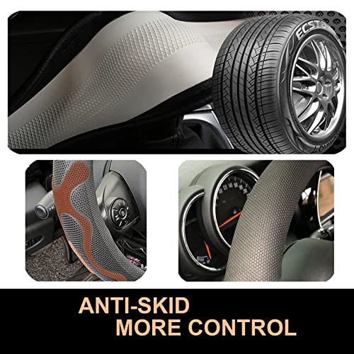 D Shaped Comfy Grip Steering Wheel Cover 14.5