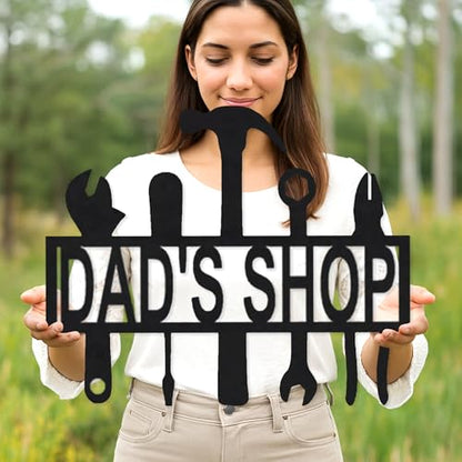 Custom Garage Workshop Metal Sign Personalized Tool Name Wall Art for Car Truck Mechanic Shop Decor Durable Steel Sign for Dad Husband Men’s Auto Workspace or Fence