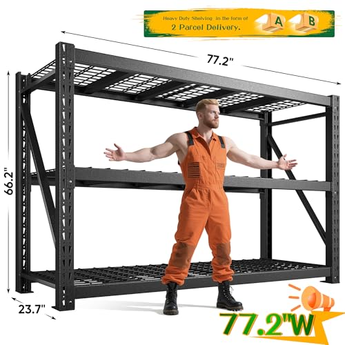 77" W Garage Shelving Storage Shelves