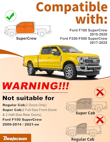 Window Visors Rain Guards for Ford F150 15 (4 Count)