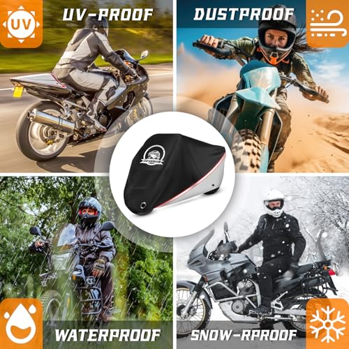 Motorcycle Cover Waterproof for Cruisers Bikes 96" Silver