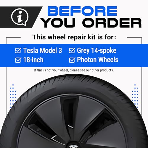 Premium Tesla Wheel Curb Rash Repair Kit for Model 3 18