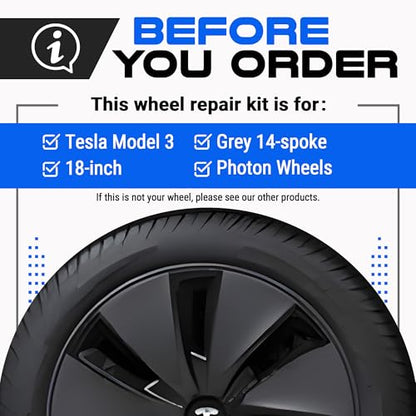 Premium Tesla Wheel Curb Rash Repair Kit for Model 3 18