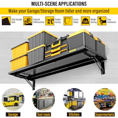 1.3x4ft Adjustable Rail Type Folding Storage Rack Shelf