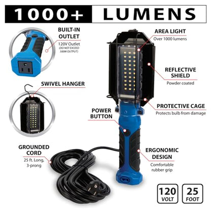 W2237 25 ft. 1000 Lumen LED Drop Light with Outlet
