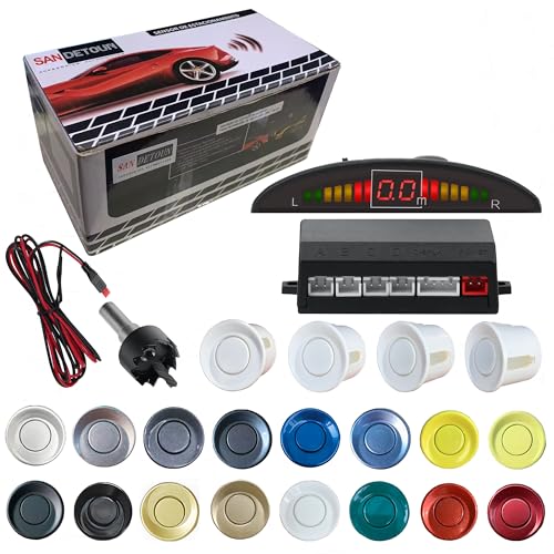 Parking Sensor Kit Backup Sensor Kit Reverse Sensor for Car 20 Color Options for Probes Adjustable Alarm Volume Professional Sensore de Reversa para Carro Safe Driving Assistant（White） (4 Count)