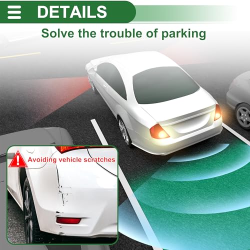 Universal Car Auto Vehicle Reverse Backup Radar System Reverse Parking Sensors Alarm Buzzer Reminder Distance Detection Dark Blue 2 Parking Sensors