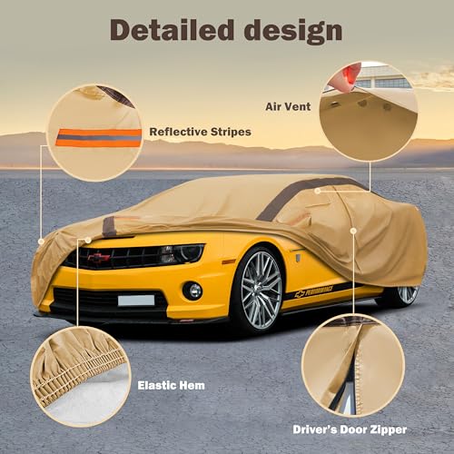 Camaro Car Cover Waterproof All Weather Compatible with Chevy Camaro