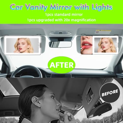 2pcs Car Visor Vanity Mirror with Lights (2 Count)