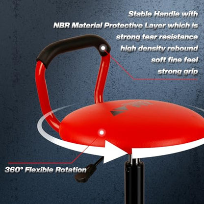 Garage Stool Adjustable Height Swivel Work Mechanic Shop Stool with Backrest