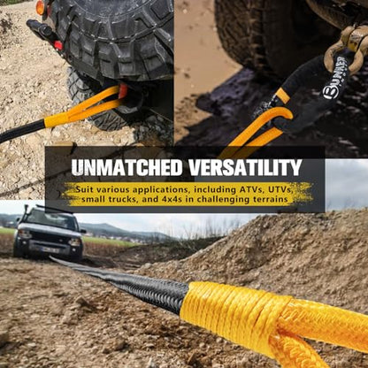 3 4in×20ft Kinetic Recovery Rope with 2 Soft Shackles Kit