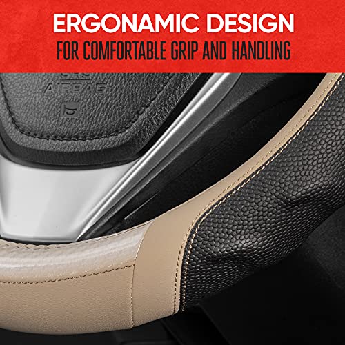 UltraSport Beige Carbon Fiber Steering Wheel Cover