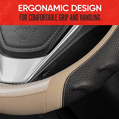 UltraSport Beige Carbon Fiber Steering Wheel Cover