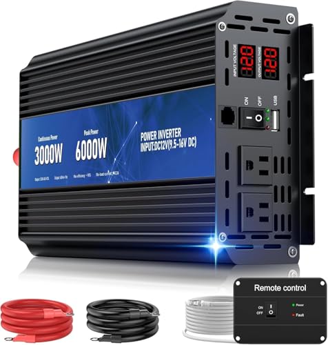 3000W Power Inverter 12V DC to 110V