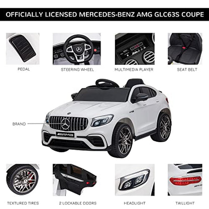 12V Toddler Ride On Car Mercedes Benz AMG GLC63S Coupe 2 Speed White