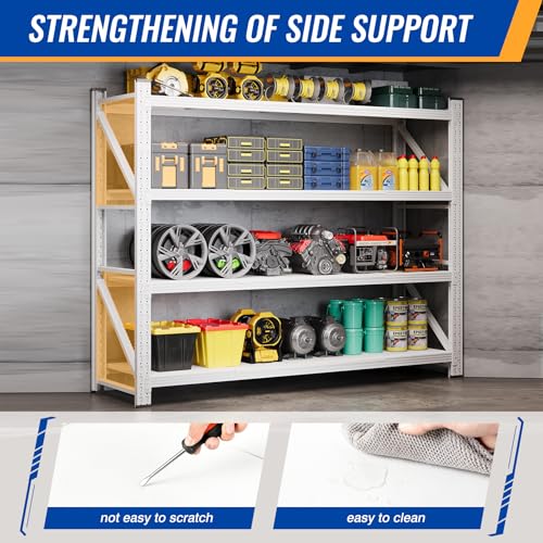 78.8" W Storage Shelves 7000lbs Garage Metal Shelving Heavy Duty Garage Shelves Adjustable Storage Shelves for Industrial