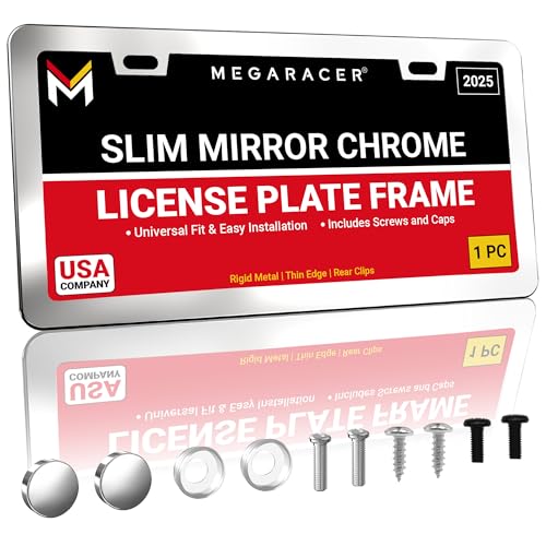 Premium Slim Mirror Chrome License Plate Frame