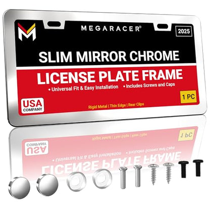 Premium Slim Mirror Chrome License Plate Frame