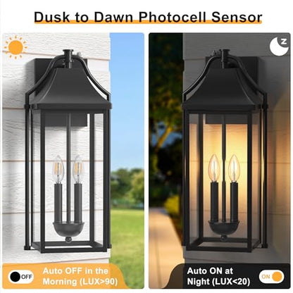 22IN Dusk to Dawn Outdoor Wall Sconce