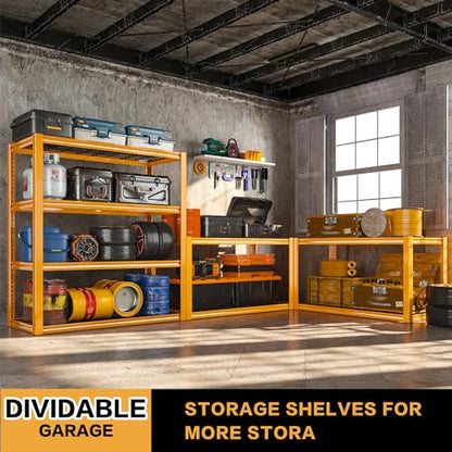 40" W Yellow Garage Shelving with Double