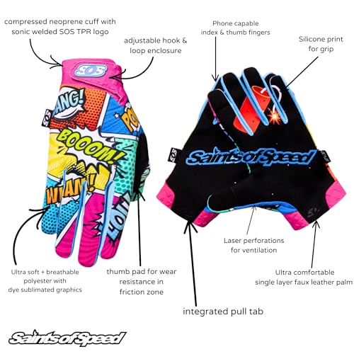 Comic Dirt Bike Gloves