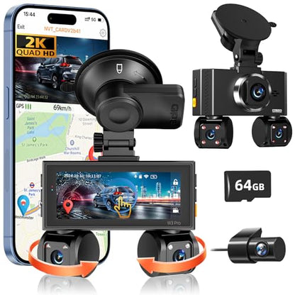 360° View 4 Channel Dash Cam Front and Rear