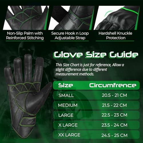 Motorcycle Gloves Men's Leather Motorbike Gloves Touchscreen Function