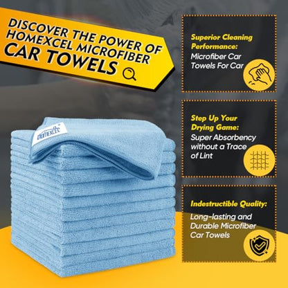 Blue Microfiber Cleaning Cloth 50 Pack (50 Count)