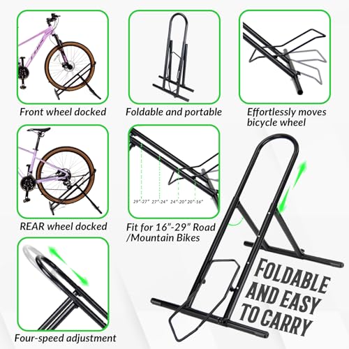 Folding Bike Floor Stand Rack (75.2 Ounce)