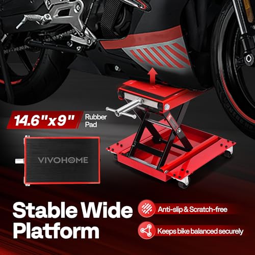 1100 Lbs Motorcycle Lift Jack with Dolly Wheel