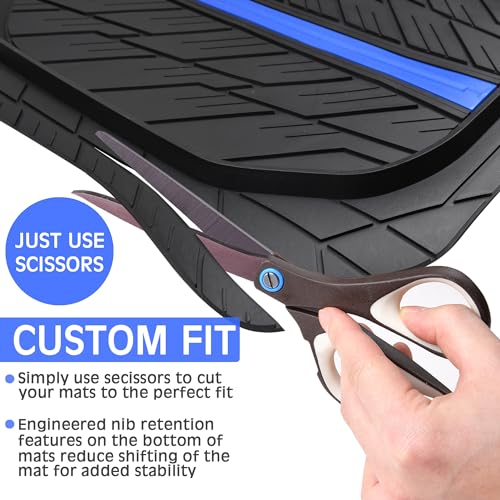 Tire Tread DeepDish Rubber Floor Mats for car Heavy Duty car mats All Weather (3 Count)
