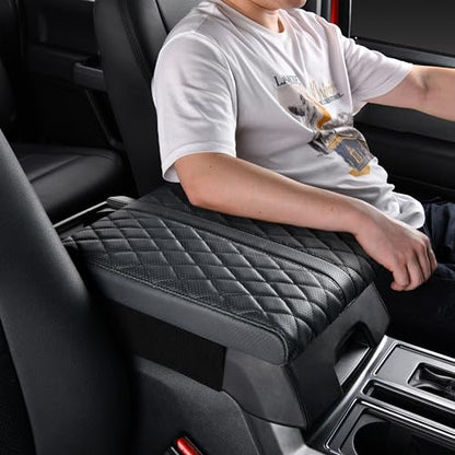 Truck Center Console Armrest Cover Genuine Leather