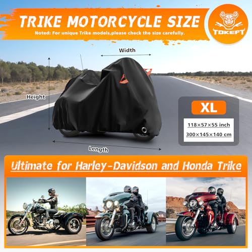 Trike Cover Heavy Duty Waterproof 3 Wheel Motorcycle Cover