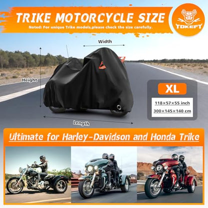 Trike Cover Heavy Duty Waterproof 3 Wheel Motorcycle Cover