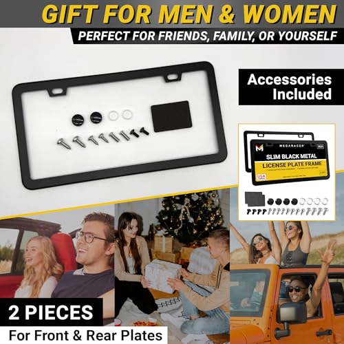 Premium Slim Matte Black License Plate Frames