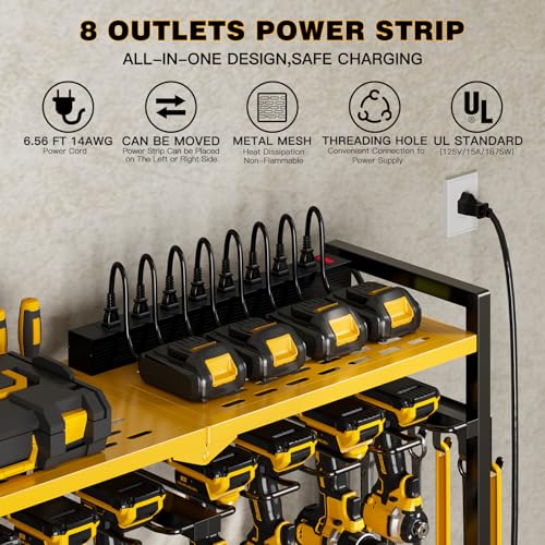 Power Tool Organizer Cart with Charging Station