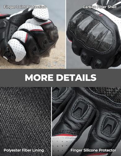 Sheepskin Leather Motorcycle Gloves for Men