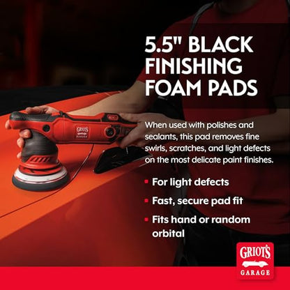 5.5 in Black Foam Finishing Pads (6 Count)