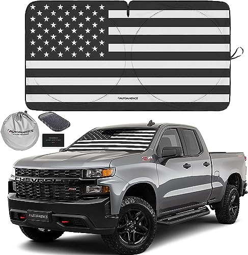 Truck Windshield Sun Shade with Storage Pouch & Anti