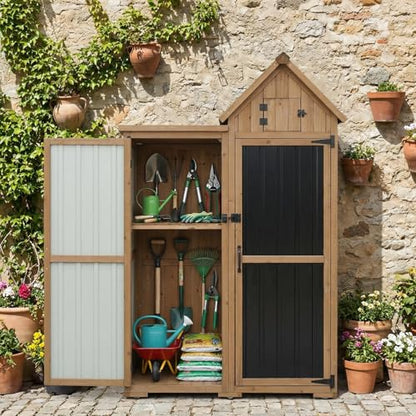 Outdoor Storage Cabinet Weatherproof with 3 Adjustable Shelves