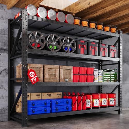 79” Wide Heavy Duty Metal Garage Shelving